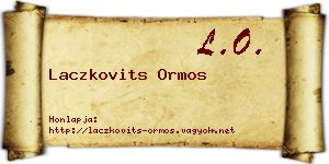 Laczkovits Ormos névjegykártya